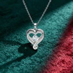 1.2CT Moissanite Double Heart Necklaces for Women