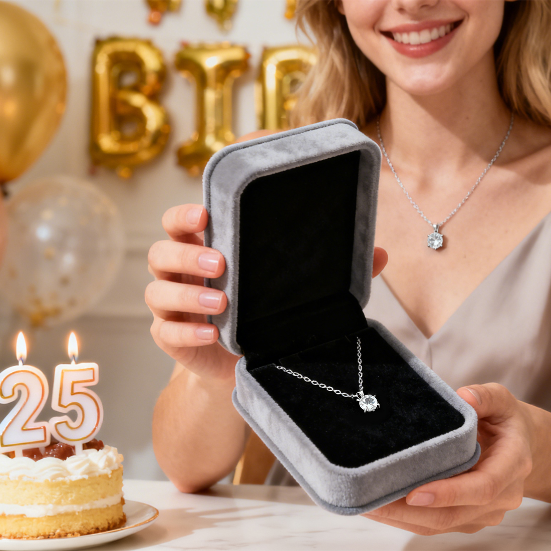 2CT Moissanite 925 Sterling Silver Necklaces for Women - Image 3