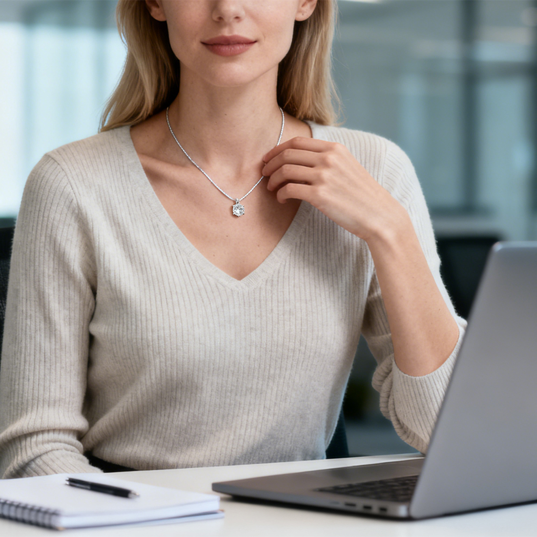 2CT Moissanite 925 Sterling Silver Necklaces for Women - Image 5