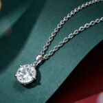 2CT Moissanite 925 Sterling Silver Necklaces for Women