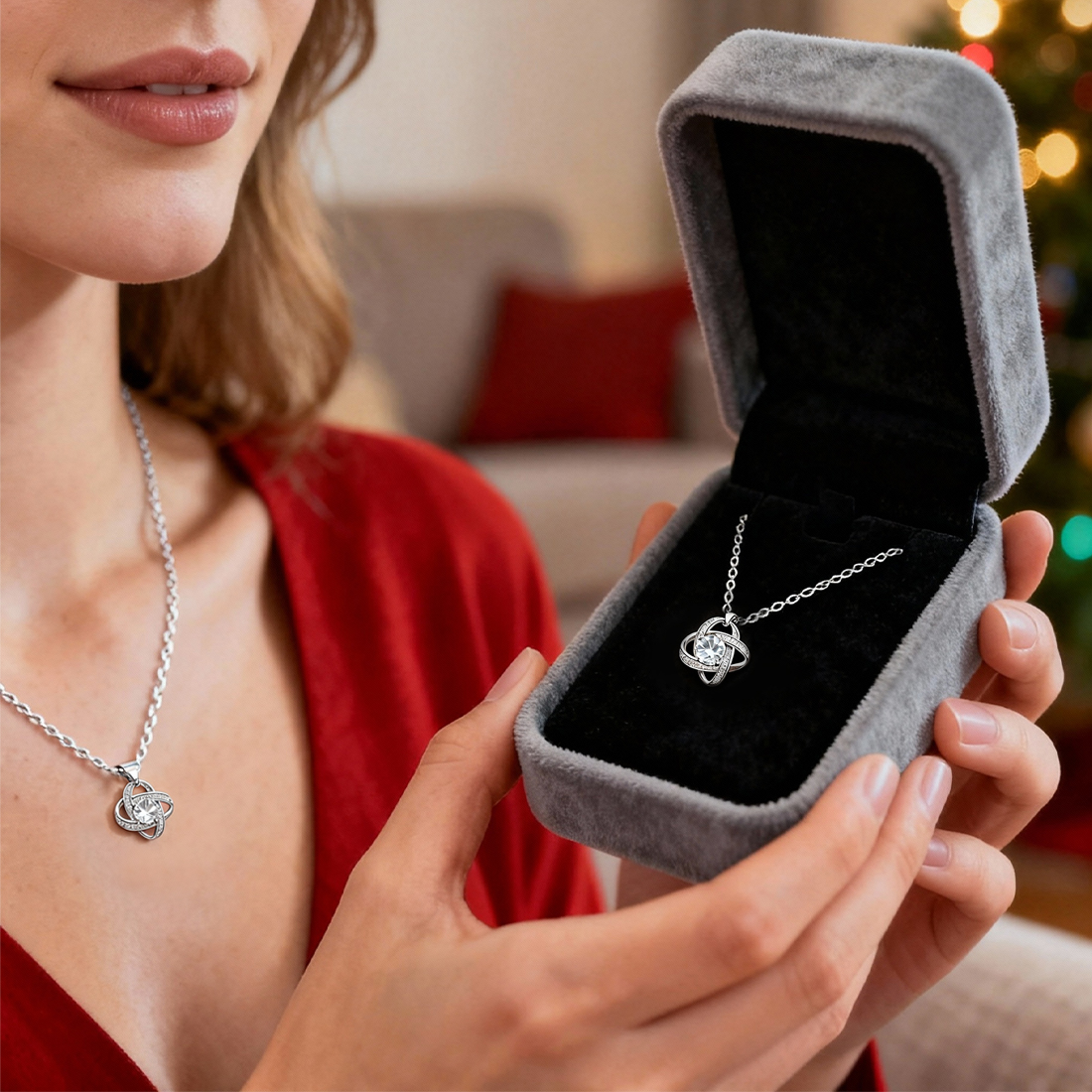 1.0CT Moissanite Fourleaf Clover 925 Sterling Silver Necklaces for Women - Image 2