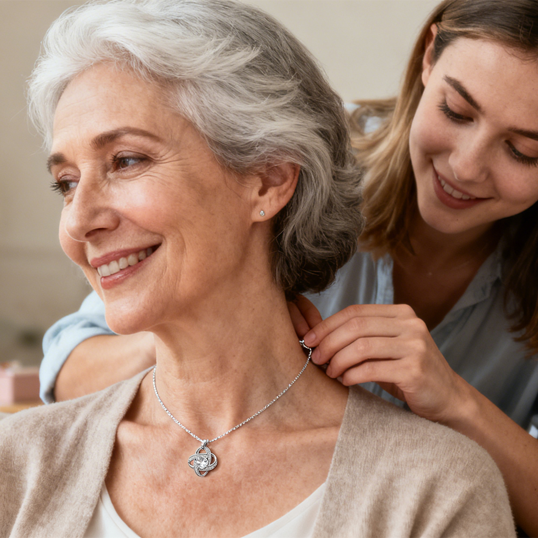 1.0CT Moissanite Fourleaf Clover 925 Sterling Silver Necklaces for Women - Image 4